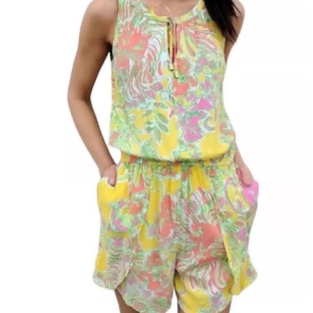 Lilly Pulitzer Yellow Floral Romper